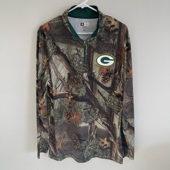 NWOT Green Bay Packers Large Henley Lightweight Long Sleeve Tee - Picture 1 of 5